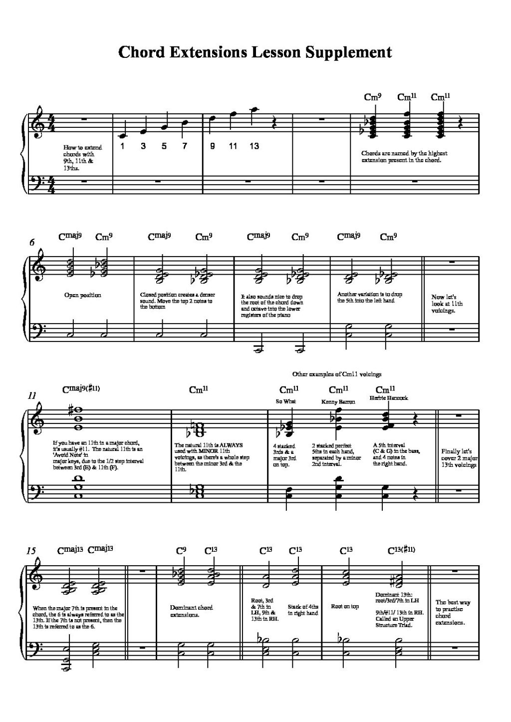 Chord Extensions Supplement